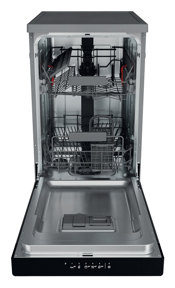 Whirlpool WSFC 3M17 X inox, programok száma: 6, keskeny szabadonálló, 10 terítékes mosogatógép 