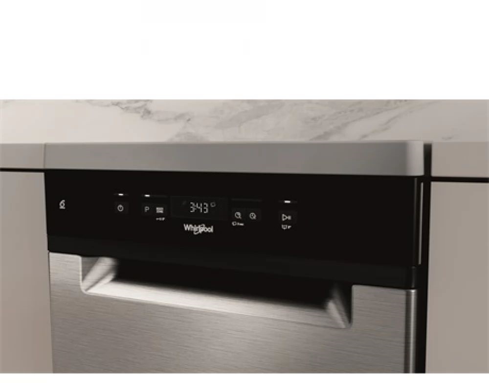 Whirlpool WSFC 3M27 X inox, programok száma: 6, szabadonálló, 10 terítékes mosogatógép 