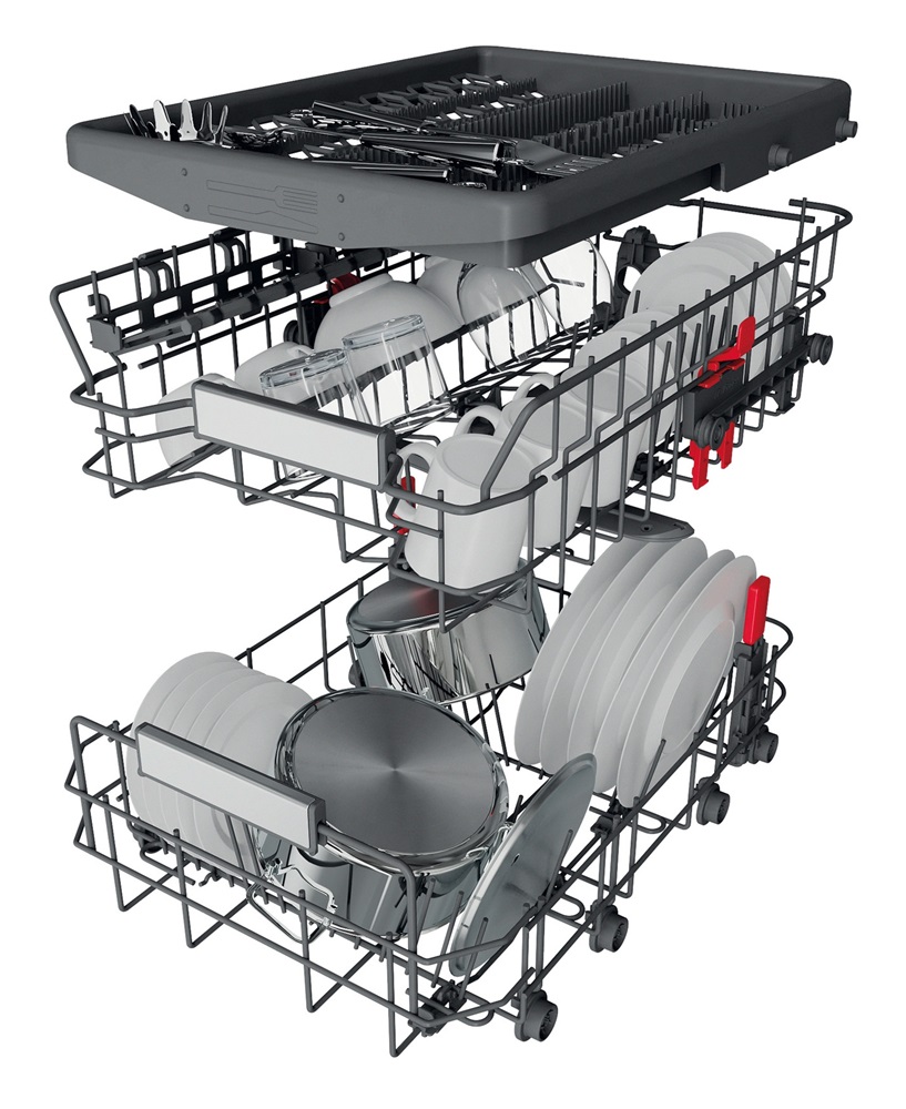 Whirlpool WSFO 3O23 PF X inox, programok száma: 7, keskeny szabadonálló, 10 terítékes mosogatógép 