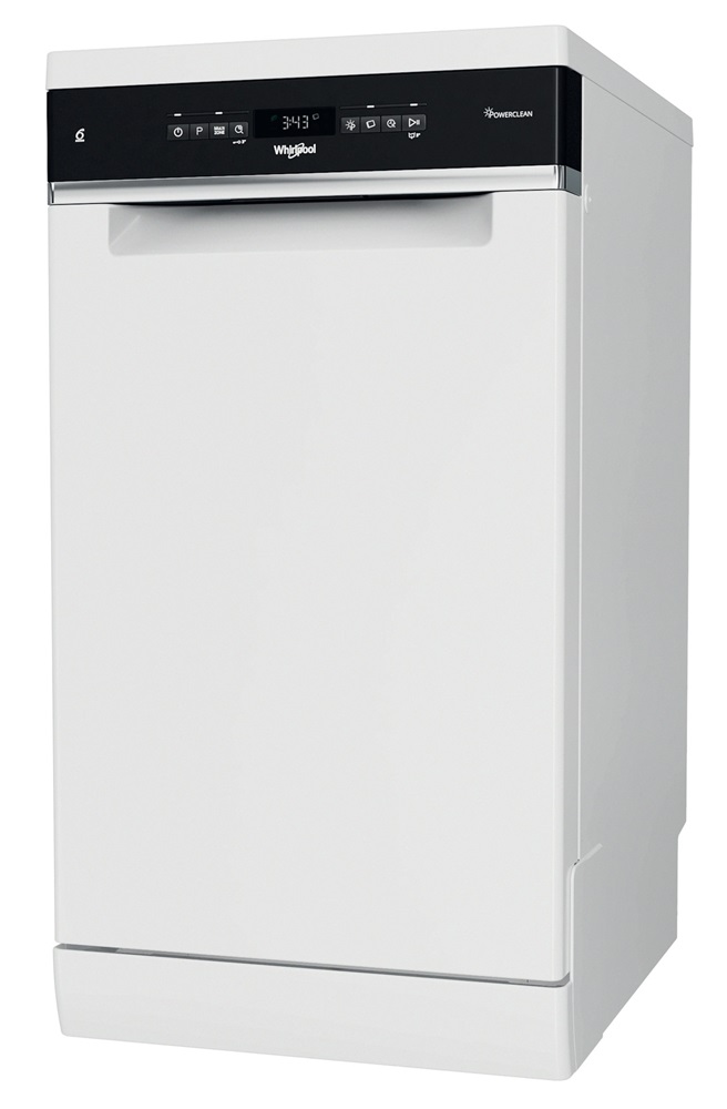 Whirlpool WSFO 3O34 PF fehér, programok száma: 8, keskeny szabadonálló, 10 terítékes mosogatógép 