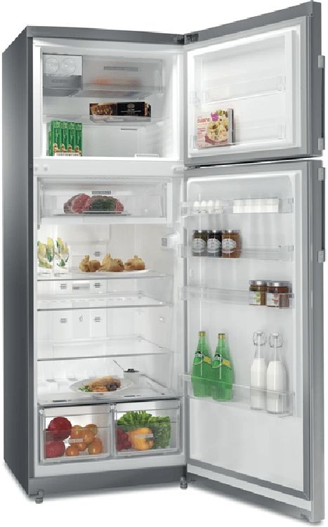 Whirlpool WT70E 832 X inox, felülfagyasztós, Hűtő:317L, Fagyasztó:106L, hűtőszekrény