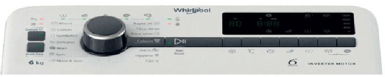 Whirpool TDLR 6261BS EU/N fehér, felültöltős, max.1200ford., 6 kg, mosógép