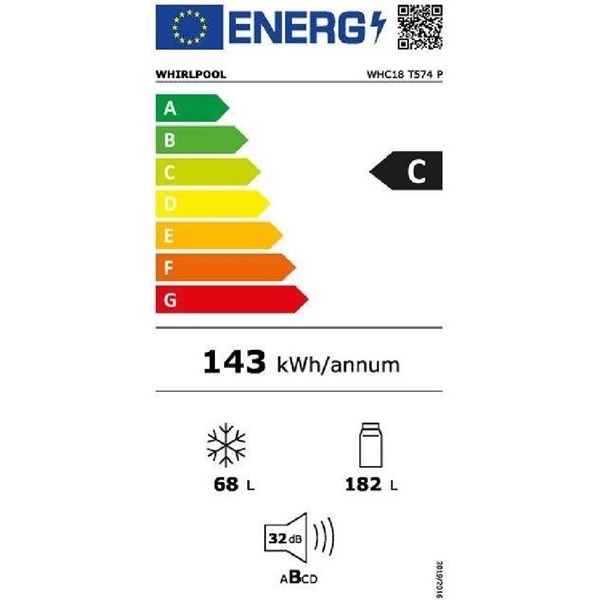 Whirlpool WHC18 T574 P beépíthető hűtő-fagyasztószekrény