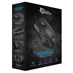 White Shark AZARAH GM-5003 6400dpi fekete gamer egér