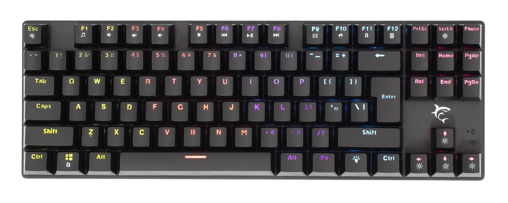 White Shark COMMANDOS GK-2106B/BL-HU fekete mechanikus magyar (blue switch) gamer billentyűzet