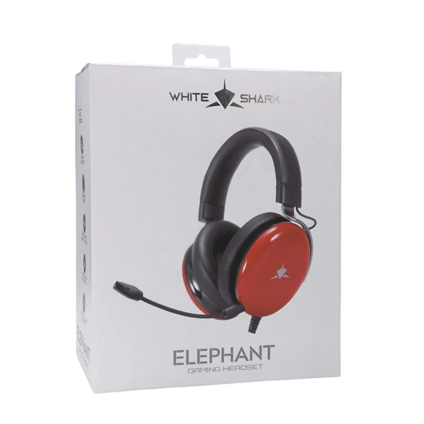 White Shark ELEPHANT vezetékes piros gamer headset