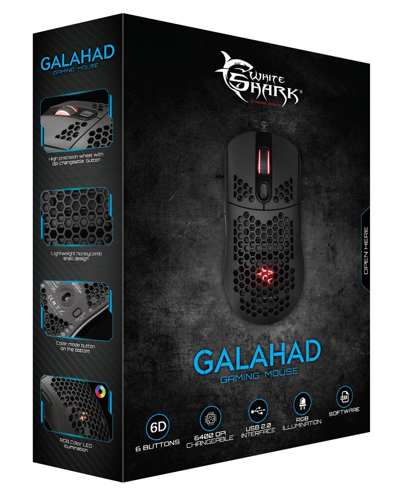 White Shark GALAHAD GM-5007B 6400 dpi fekete gamer egér