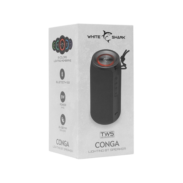 White Shark GBT-808B CONGA fekete Bluetooth hangszóró