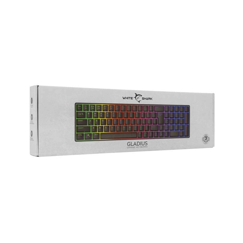 White Shark GLADIUS GK-001114B fekete gamer billentyűzet (Újracsomagolt)