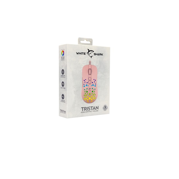White Shark GM-9004P Tristan pink gamer egér