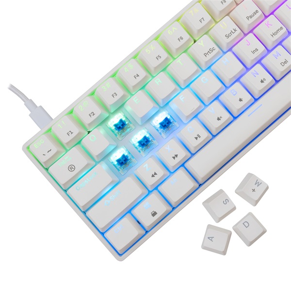 White Shark SHINOBI 2 GK-004223W/BL-HU HUN fehér mechanikus (blue switch) gamer billentyűzet