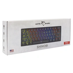 White Shark SHINOBI GK-2022B/R-US fekete mechanikus (red switch) gamer billentyűzet
