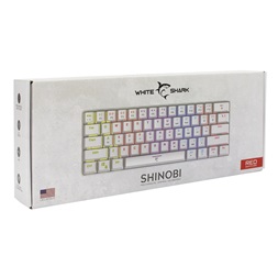 White Shark SHINOBI GK-2022W/R-US fehér mechanikus (red switch) gamer billentyűzet