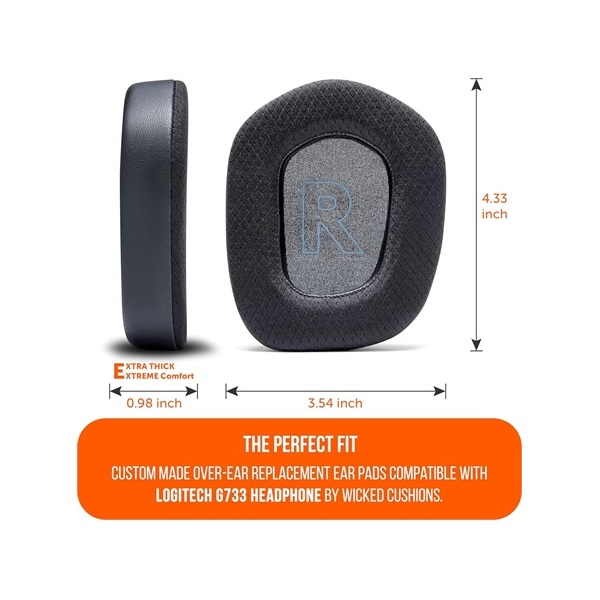 Wicked Cushions LOGI-FR-733-B FreeZe for Logitech G733 fekete gaming fülpárna