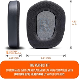 Wicked Cushions LOGI-FR-733-B FreeZe for Logitech G733 fekete gaming fülpárna