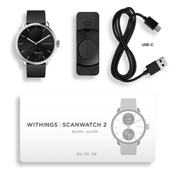 Withings HWA10-model 1 ScanWatch 2 38mm fekete okosóra