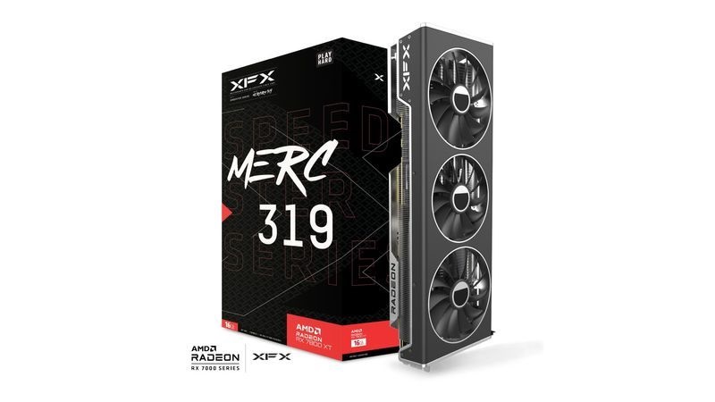 XFX Speedster MERC 319 RX 7800 XT Black Edition AMD 16GB GDDR6 256bit PCIe videókártya