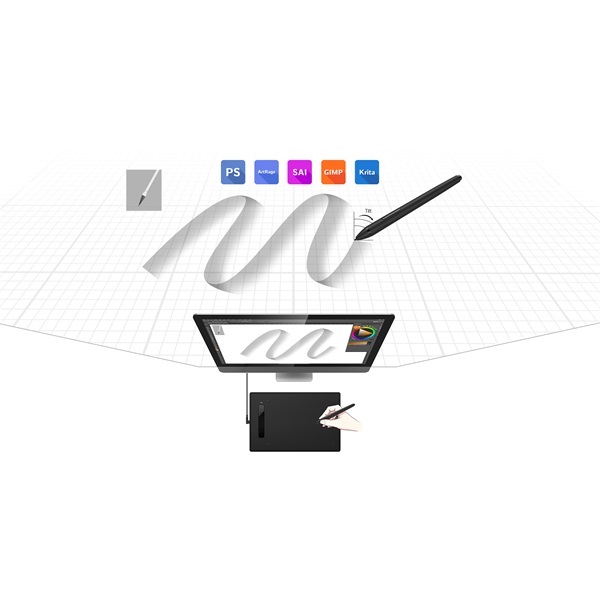 XP-PEN Star G960S Plus (9"x6", 5080 LPI, PS 8192, 230 RPS, 4 gomb, USB) grafikus tábla