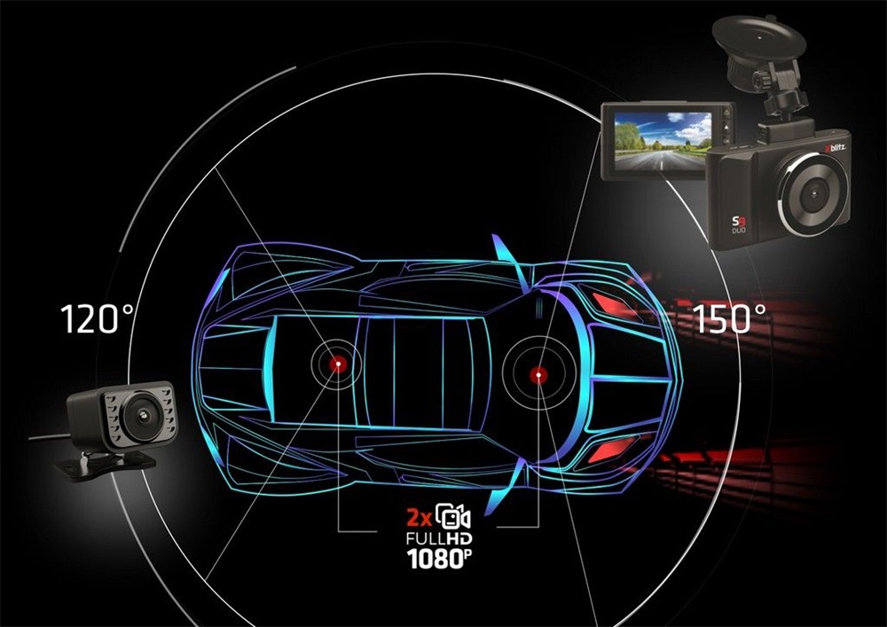Xblitz S10 DUO FHD menetrögzítő kamera