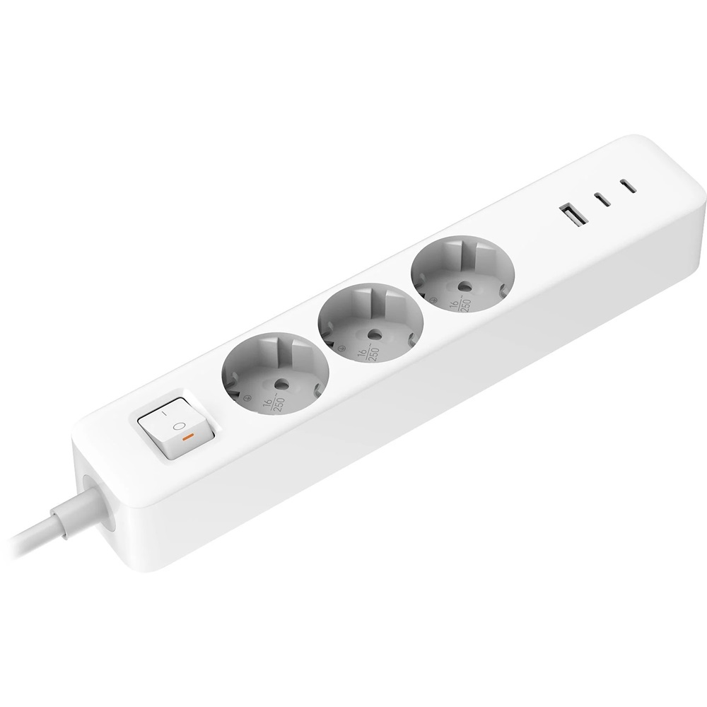 Xiaomi 20W Power Strip (2C1A) EU 1,4m kapcsolós fehér elosztó