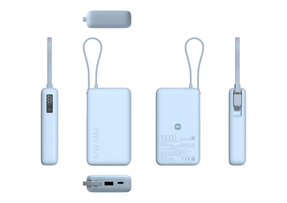 Xiaomi 67W 10000 (Integrated Cable) kék power bank