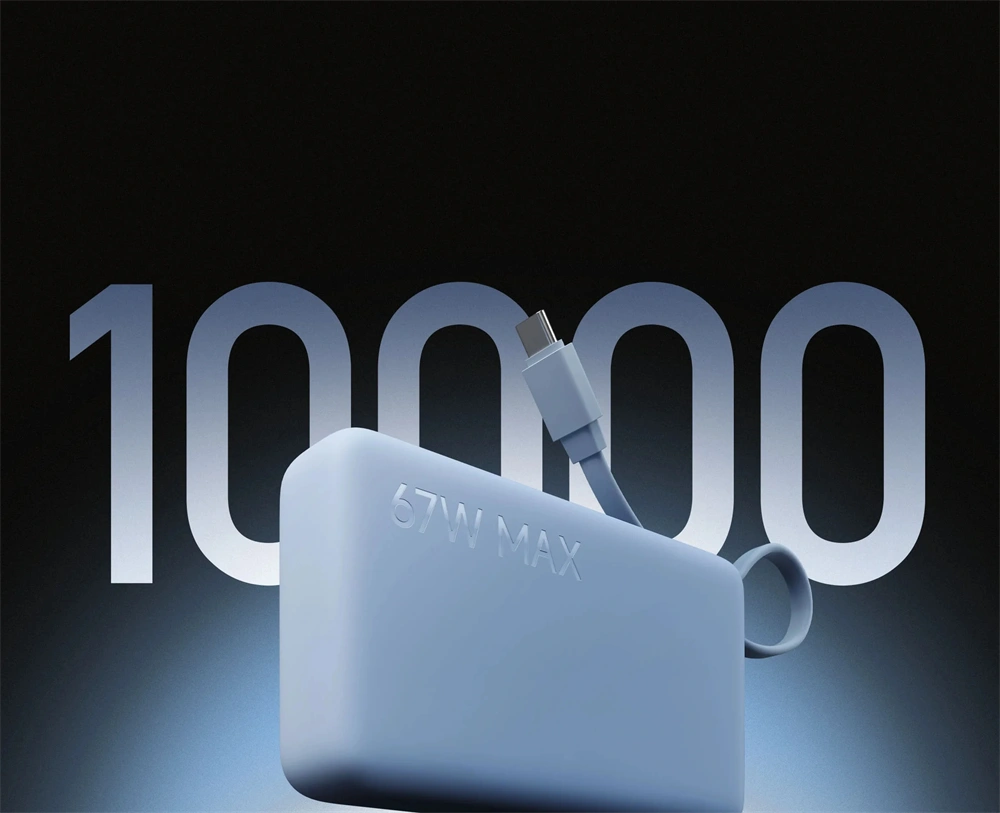 Xiaomi 67W 10000 (Integrated Cable) kék power bank