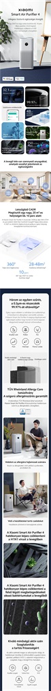 Xiaomi Mi Air Purifier 4 EU okos légtisztító