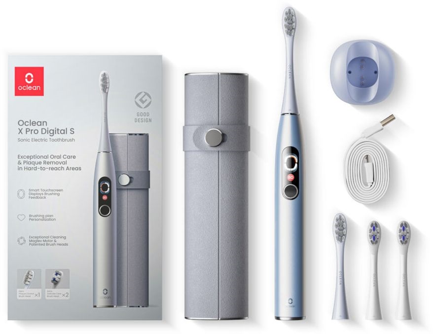 Oclean X Pro Digital Set szónikus ezüst elektromos okos fogkefe szett