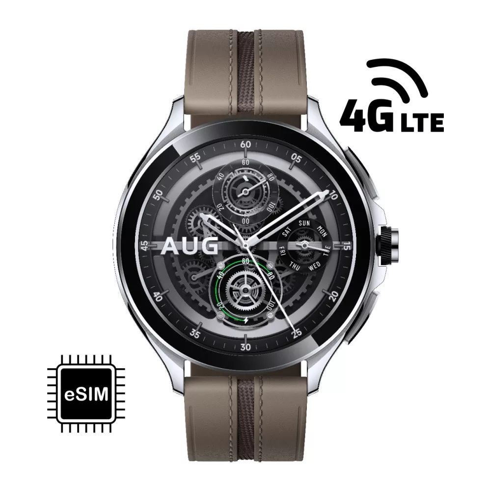 Xiaomi Watch 2 Pro 4G bőr szíjas ezüst okosóra (Újracsomagolt)