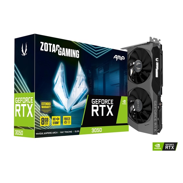 ZOTAC GAMING GeForce RTX 3050 AMP nVidia 8GB GDDR6 128bit  PCIe videokártya