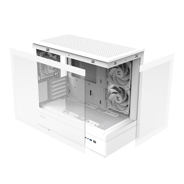 Zalman P30 White V2 fehér (táp nélküli) ablakos mATX ház