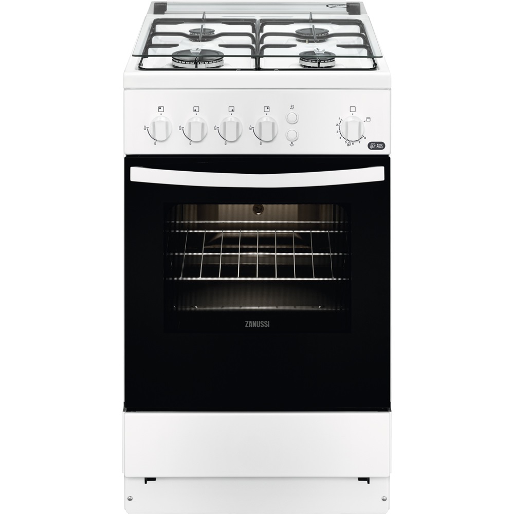 Zanussi ZCG510X1WA fehér, szabadonálló, gáz, főzőzóna: 4, sütő:55L, grill, tűzhely