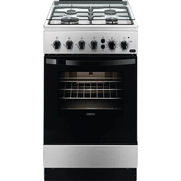 Zanussi ZCG512K1XA inox, szabadonálló, gáz, főzőzóna: 4, sütő:55L, grill, tűzhely