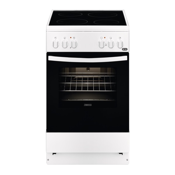 Zanussi ZCV540G1WA fehér, szabadonálló, kerámialapos, elektromos, főzőzóna: 4, sütő:54L, grill, tűzhely