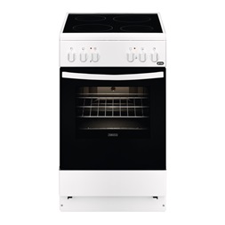 Zanussi ZCV540G1WA fehér, szabadonálló, kerámialapos, elektromos, főzőzóna: 4, sütő:54L, grill, tűzhely