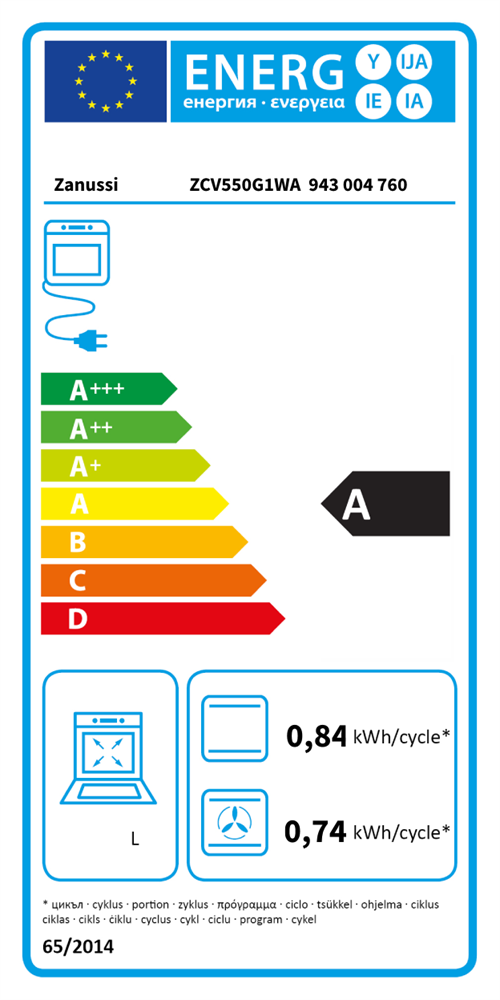 Zanussi ZCV 550G1WA fehér, szabadonálló, kerámialapos, elektromos, főzőzóna: 4, sütő:54L, grill, tűzhely
