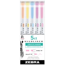 Zebra Mildliner Gentle 5 db kettős végű szövegkiemelő készlet