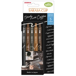Zebra Sarasa Clip 0,5 Study with Coffee 5 db zselés toll készlet