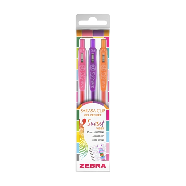 Zebra Sarasa Clip Gelpen 0,7 Sunset vibes 3 db zseléstoll készlet