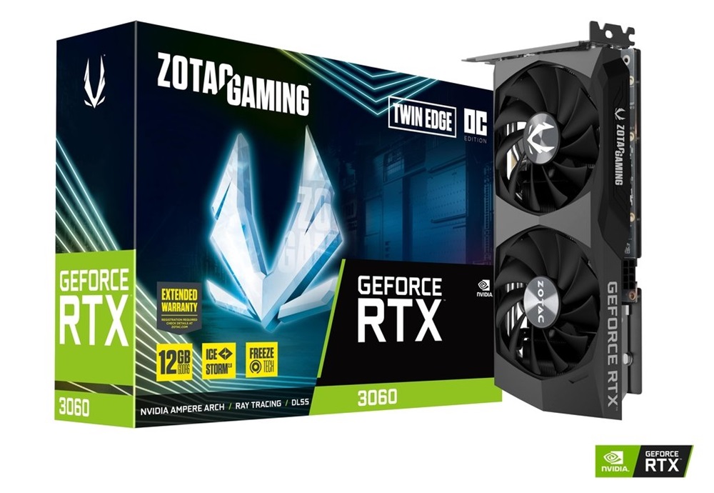 Zotac GAMING GeForce RTX 3060 Twin Edge OC nVidia 12GB GDDR6 192bit  PCIe videokártya