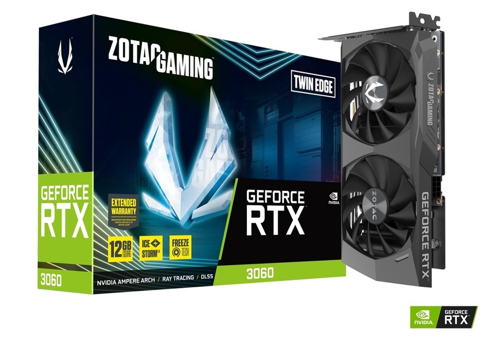 Zotac GAMING GeForce RTX 3060 Twin Edge nVidia 12GB GDDR6 192bit  PCIe videokártya