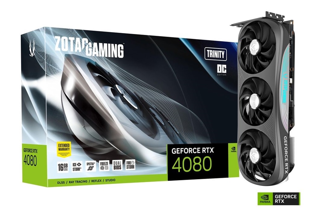 Zotac GAMING GeForce RTX 4080 Trinity OC nVidia 16GB GDDR6X 256bit PCIe videókártya