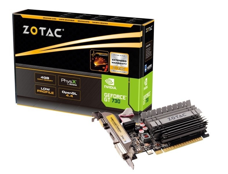 Zotac GeForce GT 730 Zone Edition nVidia 4GB DDR3 64bit  PCIe videokártya