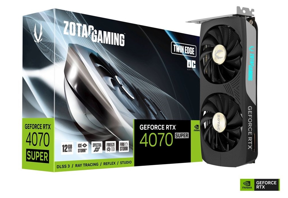 Zotac GAMING GeForce RTX 4070 SUPER Twin Edge OC nVidia 12GB GDDR6X 192bit PCIe videókártya