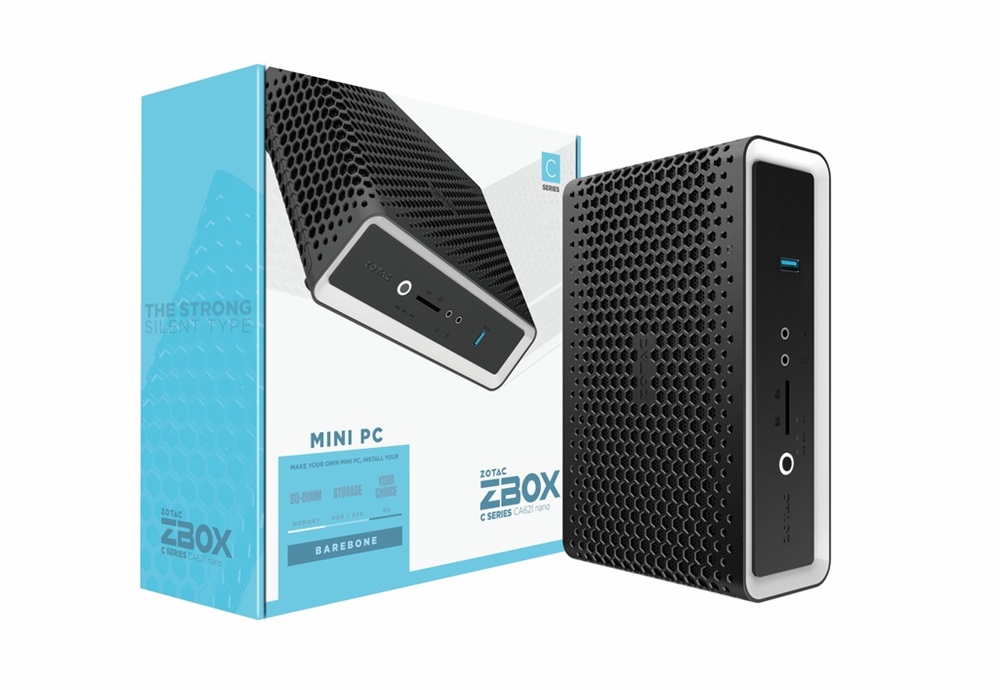 Zotac ZBOX-CA621NANO-BE (R3-3200U/2x SO-DIMM DDR4/1x SATA, 1x M.2) mini AMD barbone asztali PC