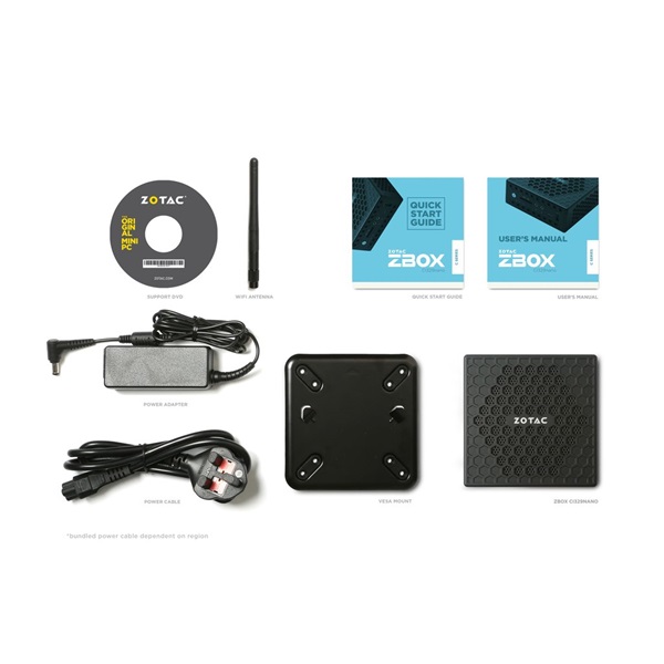 Zotac ZBOX-CI329NANO-BE mini Intel barbone asztali PC