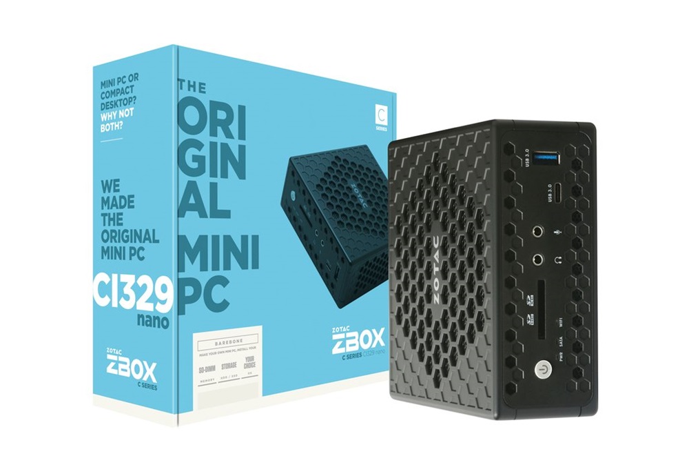 Zotac ZBOX-CI329NANO-BE mini Intel barbone asztali PC