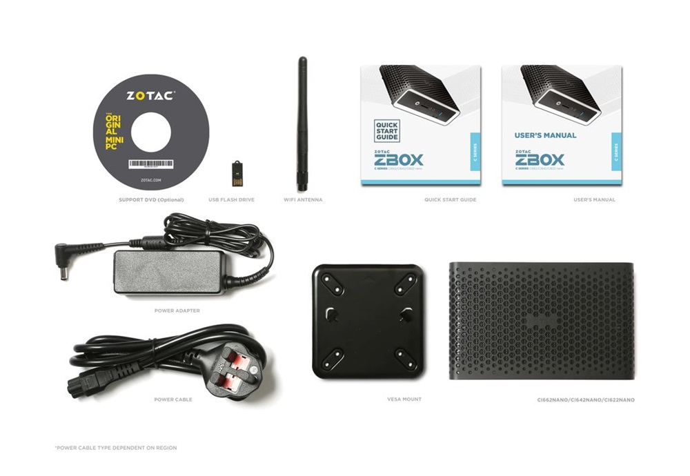Zotac ZBOX-CI622NANO-BE (i3-10110U/2x SO-DIMM DDR4/1x SATA) mini Intel barbone asztali PC