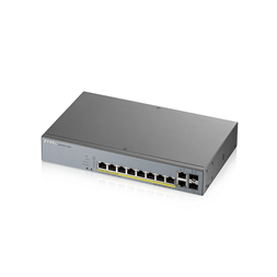 ZyXEL GS1350-12HP 8x GbE LAN PoE (130W) 2x GbE SFP smart menedzselhető CCTV PoE switch