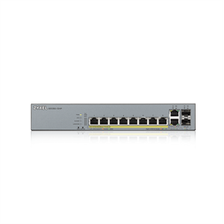 ZyXEL GS1350-12HP 8x GbE LAN PoE (130W) 2x GbE SFP smart menedzselhető CCTV PoE switch